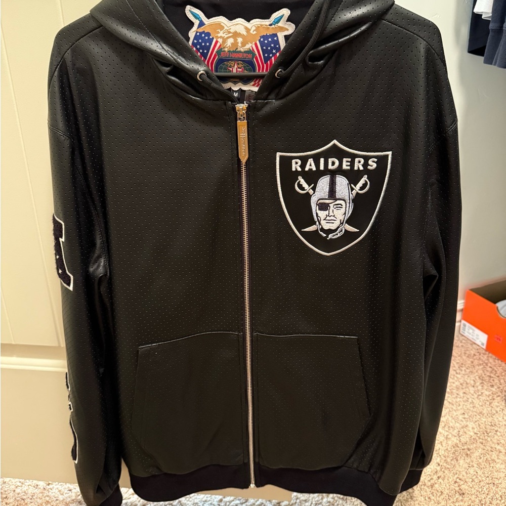 Raiders Jacket with Varsity Style and Full-Zip Closure